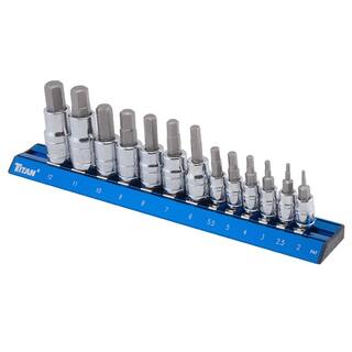 TITAN 13PC METRIC HEX BIT SOCKET SET TIT16124