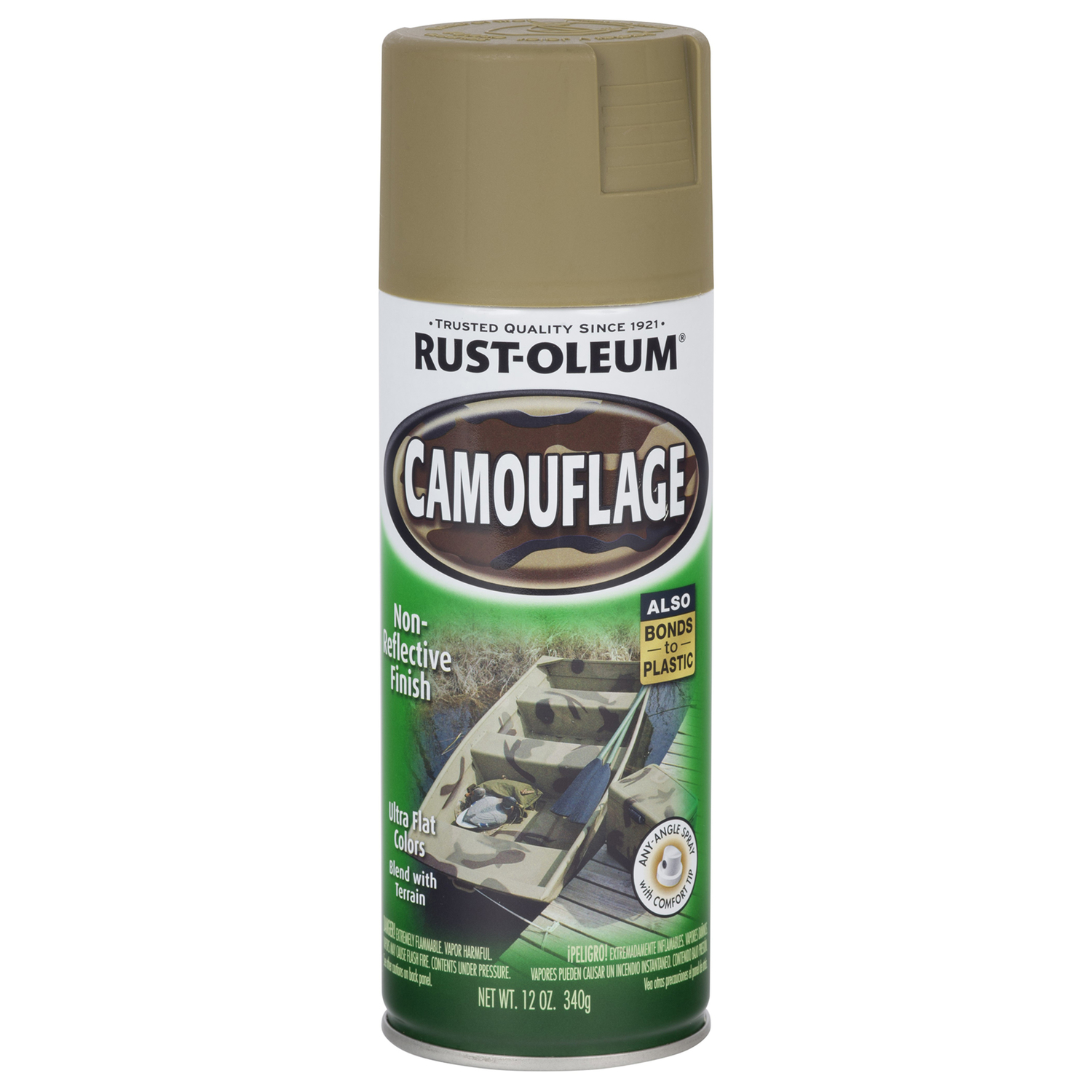 Rust-Oleum Specialty Flat Khaki Camouflage Spray Paint 12 oz