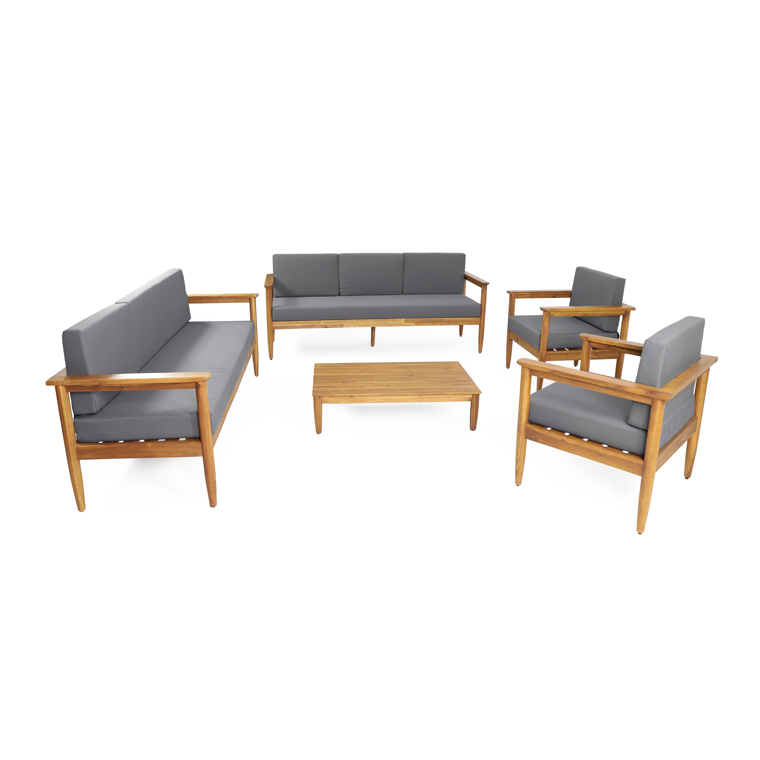 Plumb Outdoor Acacia Wood 8 Seater Chat Set