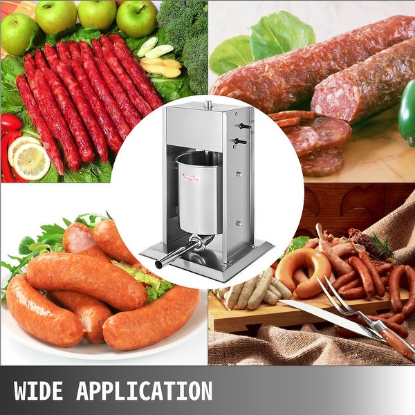 15L/45.2lbs Sausage Stuffer 2 Speed CEandSGS Standards Stainless Steel Vertical Sausage Maker