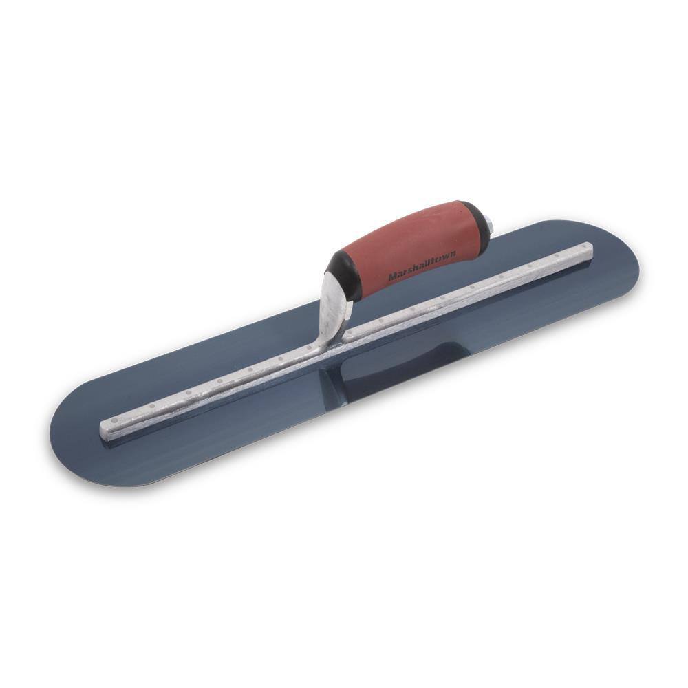 MARSHALLTOWN 18 in. x 3 in. Blue Steel Finishing Fully Rounded Durasoft Handle Trowel MXS75BFRD