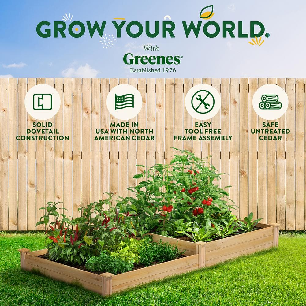 Greenes Fence 4 ft. x 8 ft. x 7-10.5 in. Original Cedar Raised Garden Bed RC 4C8T2