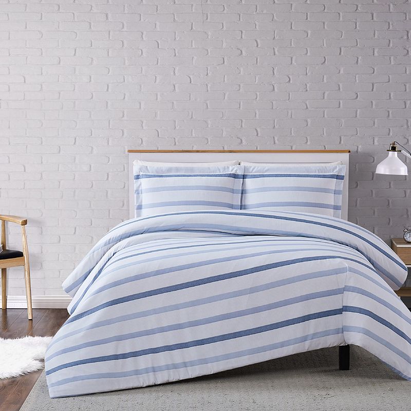 Truly Soft Waffle Stripe Duvet Cover Set