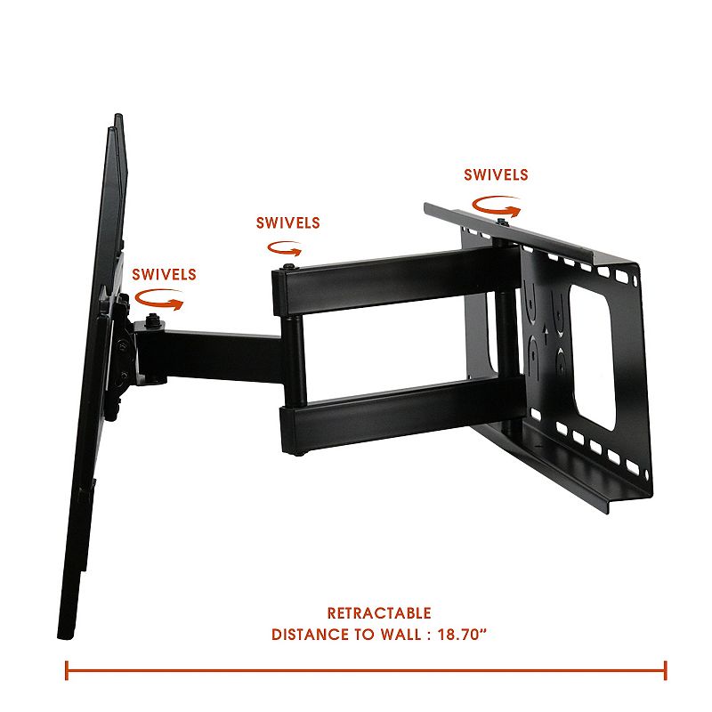 MegaMounts Full Motion Wall Mount for 32-70 Inch Displays