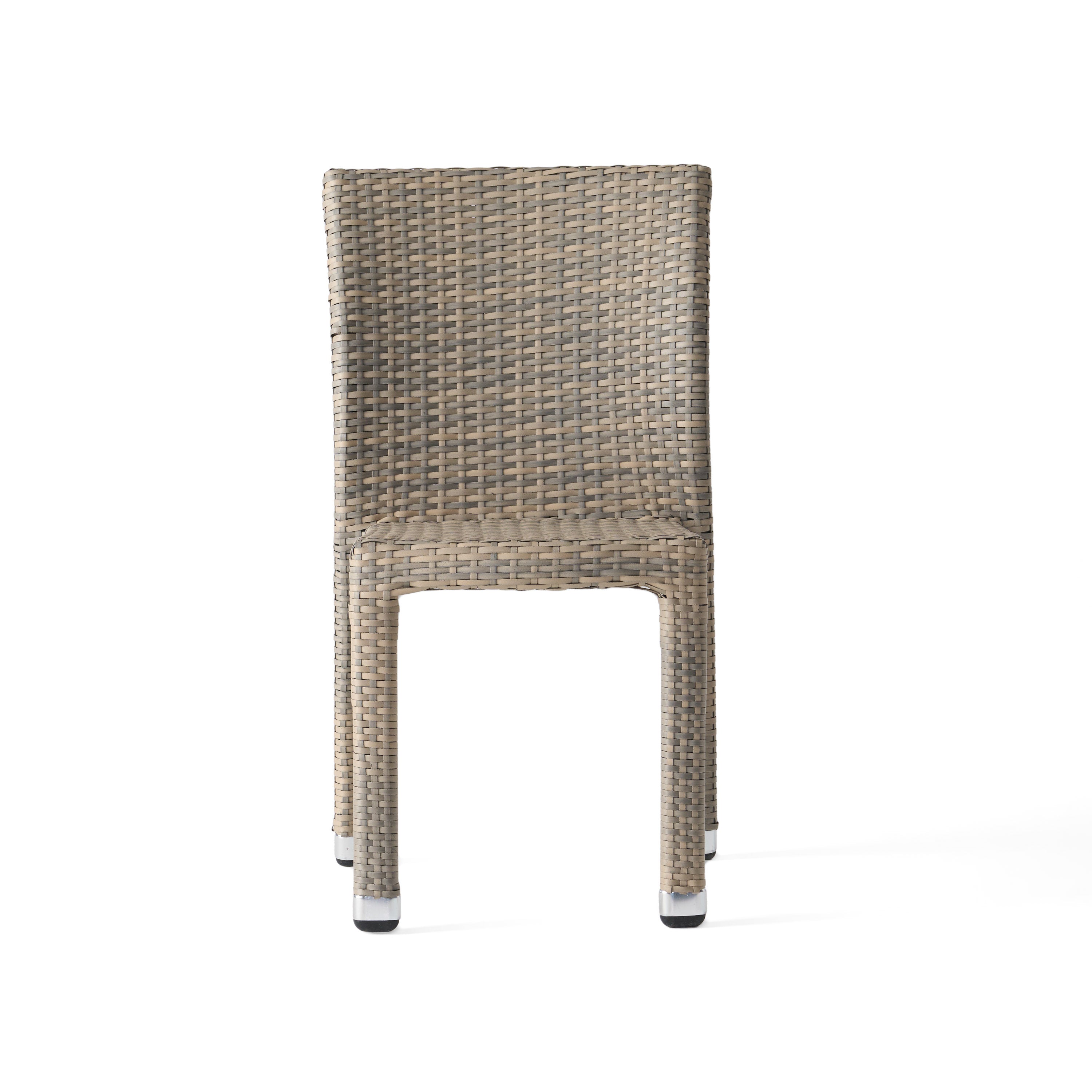 Dorside Outdoor Wicker Armless Stack Chairs With Aluminum Frame