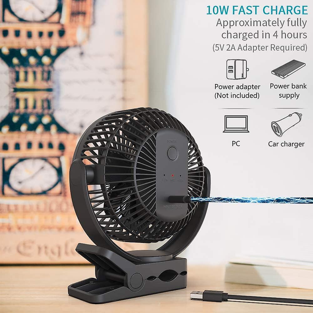 Rechargeable Operated Clip On Fan，quieter and Stronger Wind Usb Desk Fan，hold Portable Fan For Stroller，car，treadmill，camping Tent