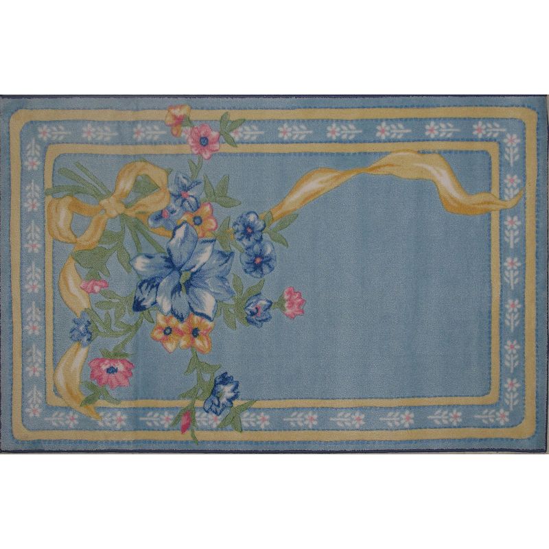 Fun Rugs Supreme Flower Ribbon Framed Rug - 3'3'' x 4'10''