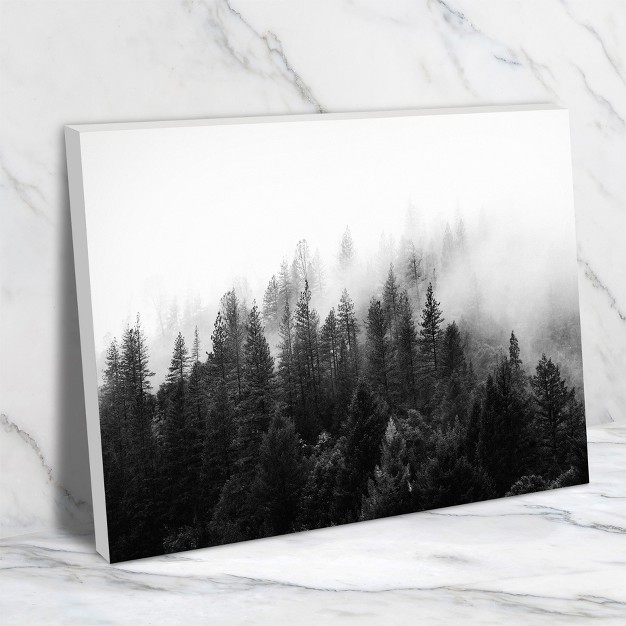 Americanflat Botanical Landscape Foggy Tree Scandinavian Scenery By Tanya Shumkina Wrapped Canvas