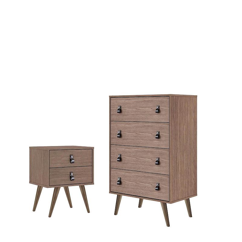 MANHATTAN COMFORT Amber Dresser Nightstand 2-piece Set