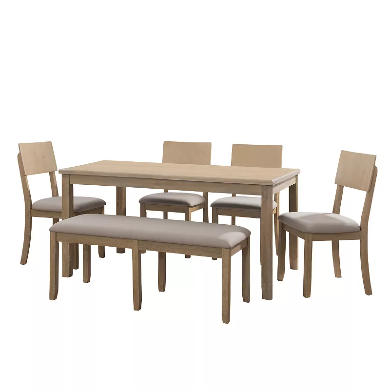 Linon Jorissen Dining Table and Chair 6-piece Set