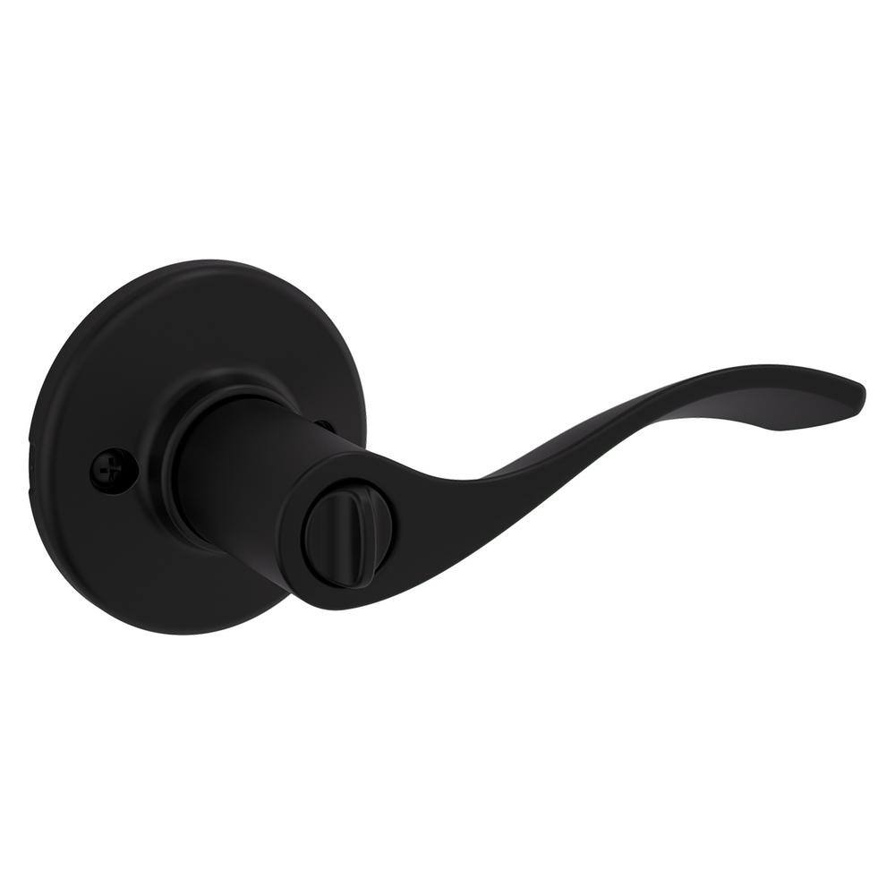 Kwikset Balboa Matte Black Keyed Entry Door Handle featuring SmartKey Security and Microban Technology 405BL514SMTK4V1