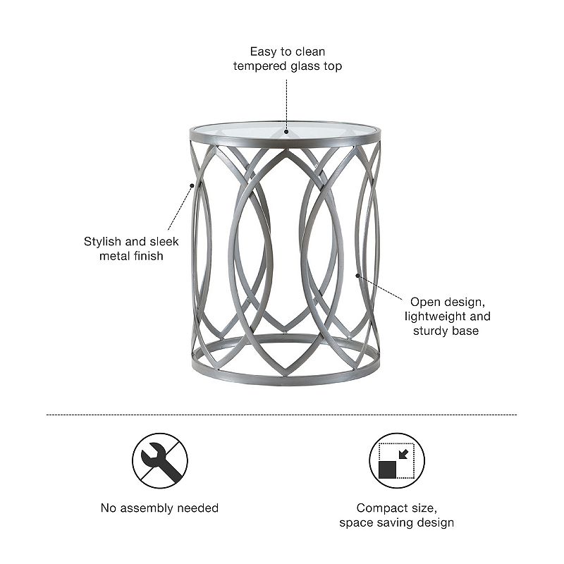 Madison Park Coen Eyelet Cutout End Table