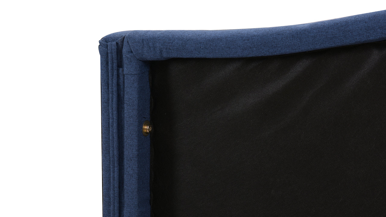 Marcella Tufted Wingback Queen Bed Dark Sapphire Blue