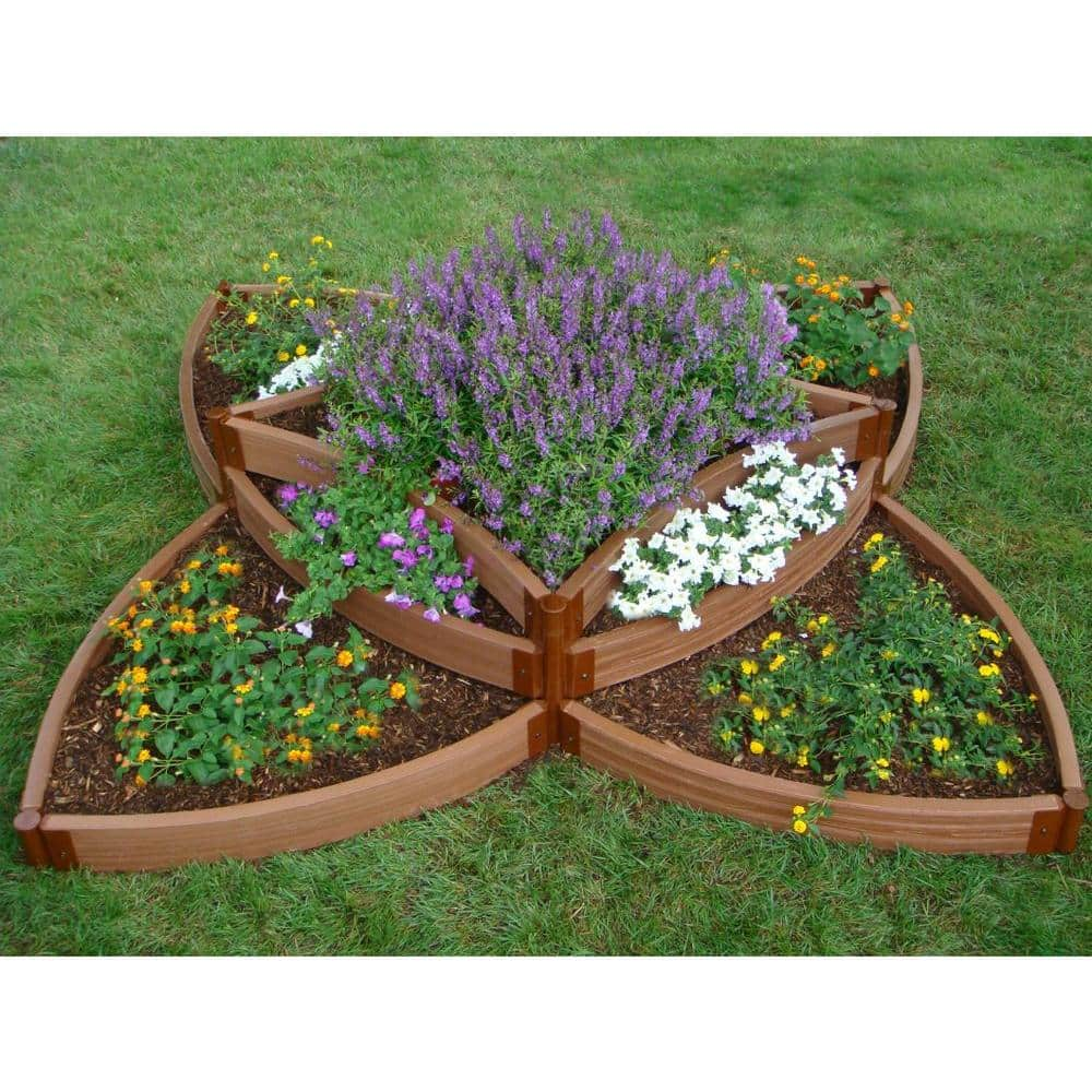 Frame It All 1 in. Profile Tool-Free Classic Sienna 8 ft. x 8 ft. x 16.5 in. Raised Garden Bed Versailles Sunburst 300001197