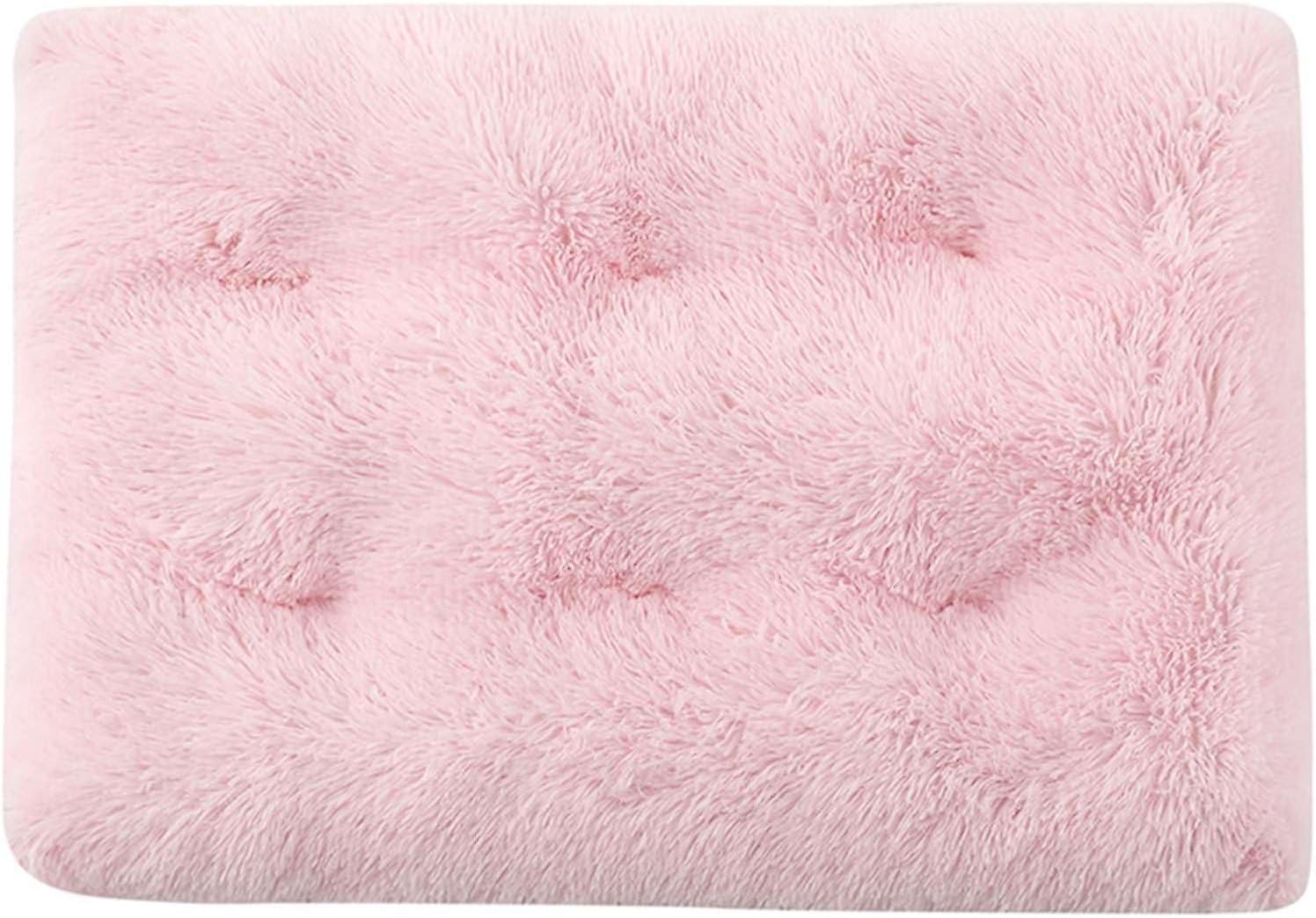 Plush Dog Cushion， Warm And Soft Pet Bed， Washable Faux Fur Cat Bed， For Winter， Light Pink， Xl(95x65cm)