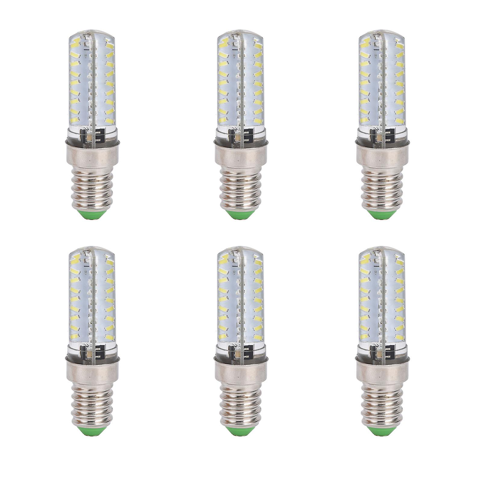 6pcs 72led Light Bulb Small E14 Bulb 5w 220v Silicone Ceiling Lamp Table Lamp Bulb For Bedroomwhite Light