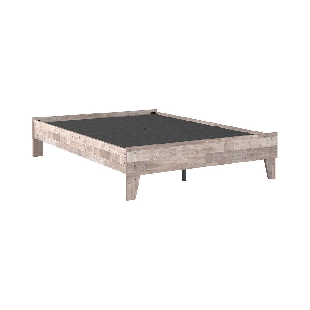 Signature Design by Ashley Neilsville Weathered Woodgrain Platform Bed