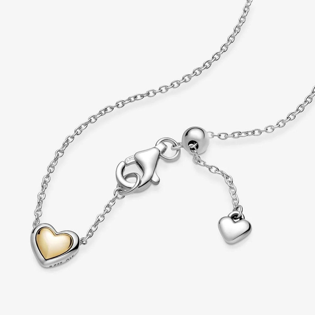 PANDORA  Domed Golden Heart Collier Necklace