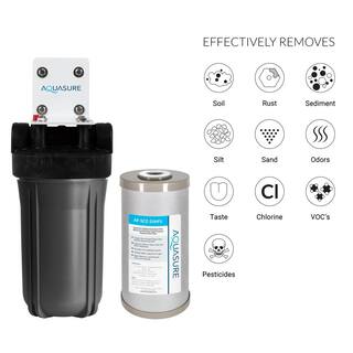 AQUASURE Harmony Series 64000 Grain Electronic Metered Water Softener with Sediment and Carbon Pre-Filter AS-HS64SCP