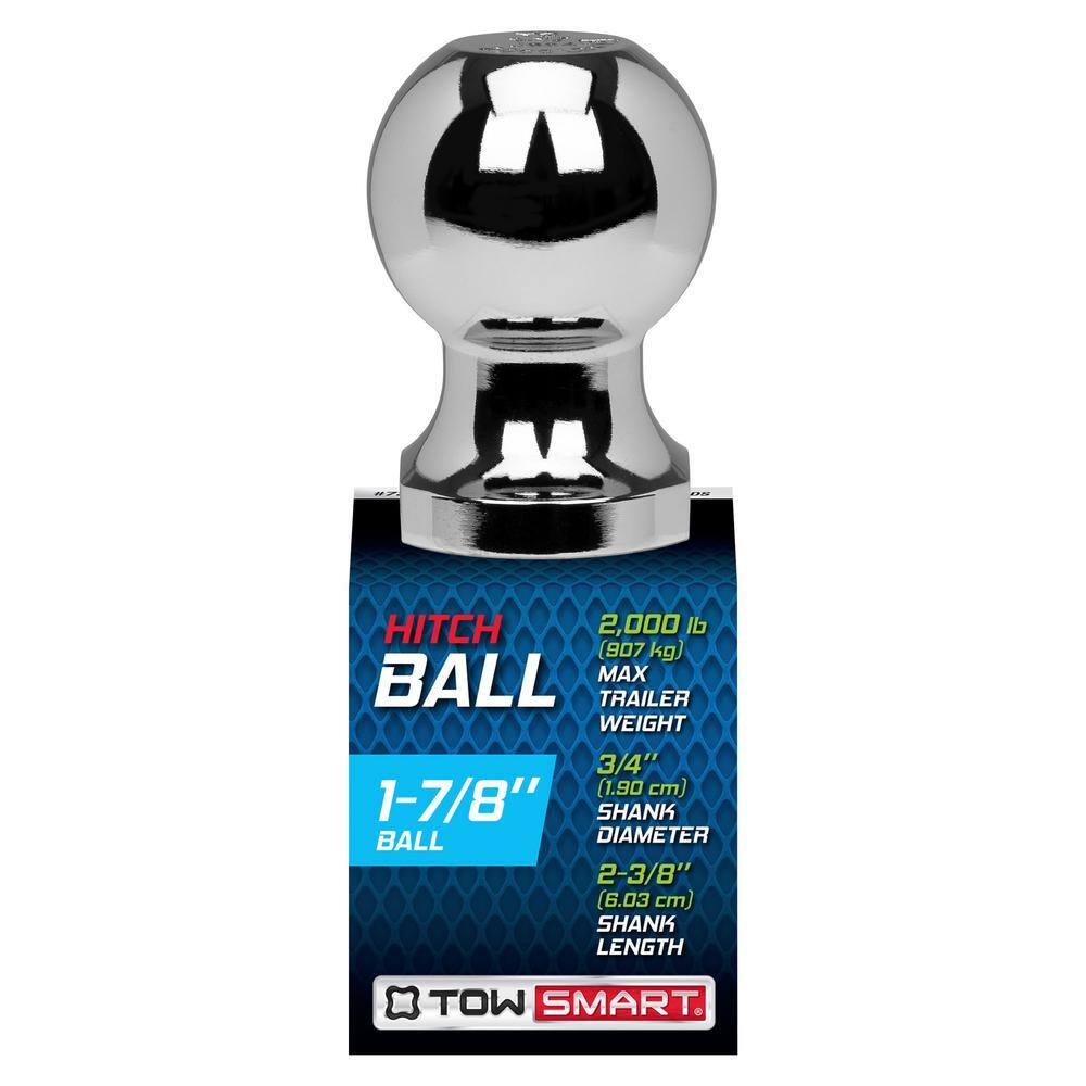 TowSmart Class 1 2000 lb. 1-78 in. Ball Diameter 34 in. Shank Diameter 2-38 in. Shank Length Chrome Trailer Hitch Ball 717