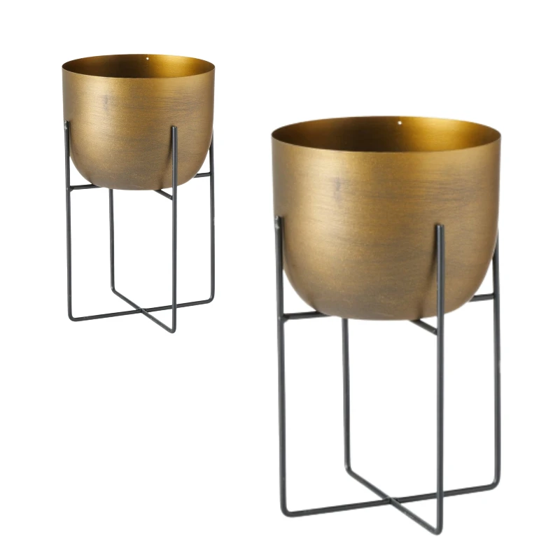 Customized Gold Plated Flower Pots   Planters Wholesale Price Indoor Herb Planter Buy From Indian Manufacturer