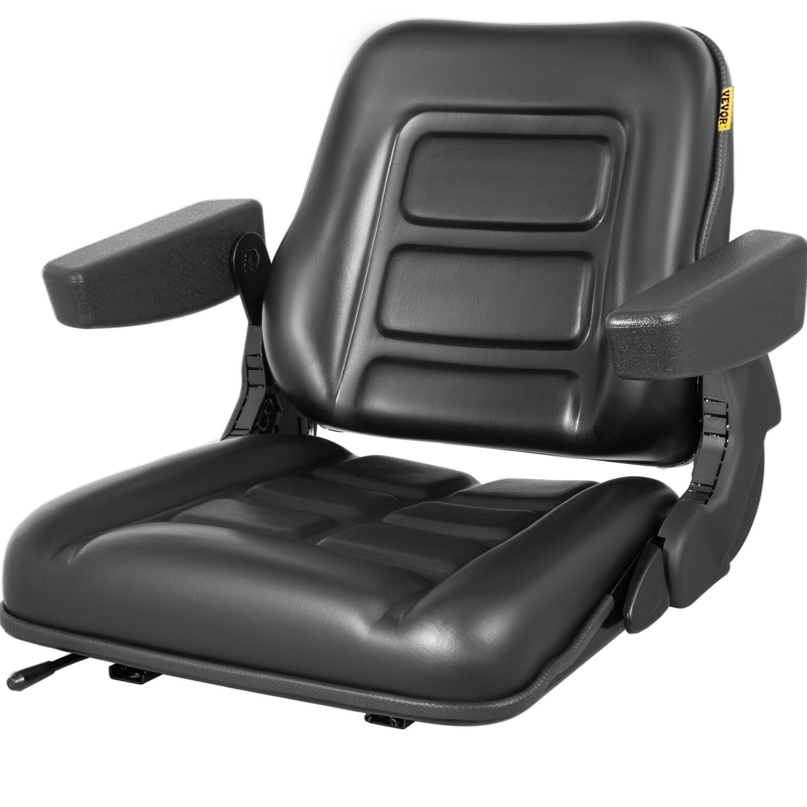 VEVOR Universal Forklift Seat Black PVC Tractor Seat， 6