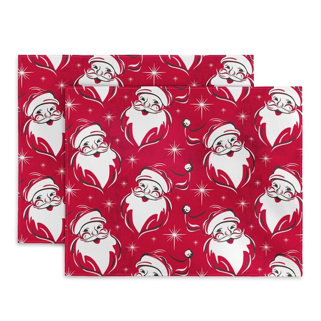 Heather Dutton Tis The Season Retro Santa Red Placemats Deny Designs