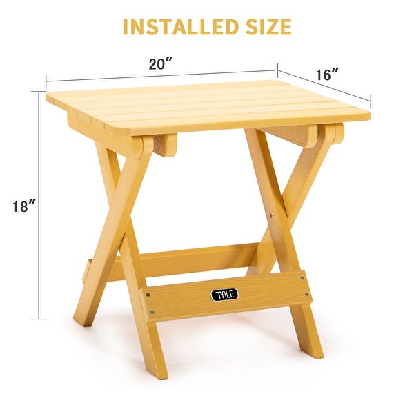 Portable Folding Side Table Square Fade-Resistant Wood Table