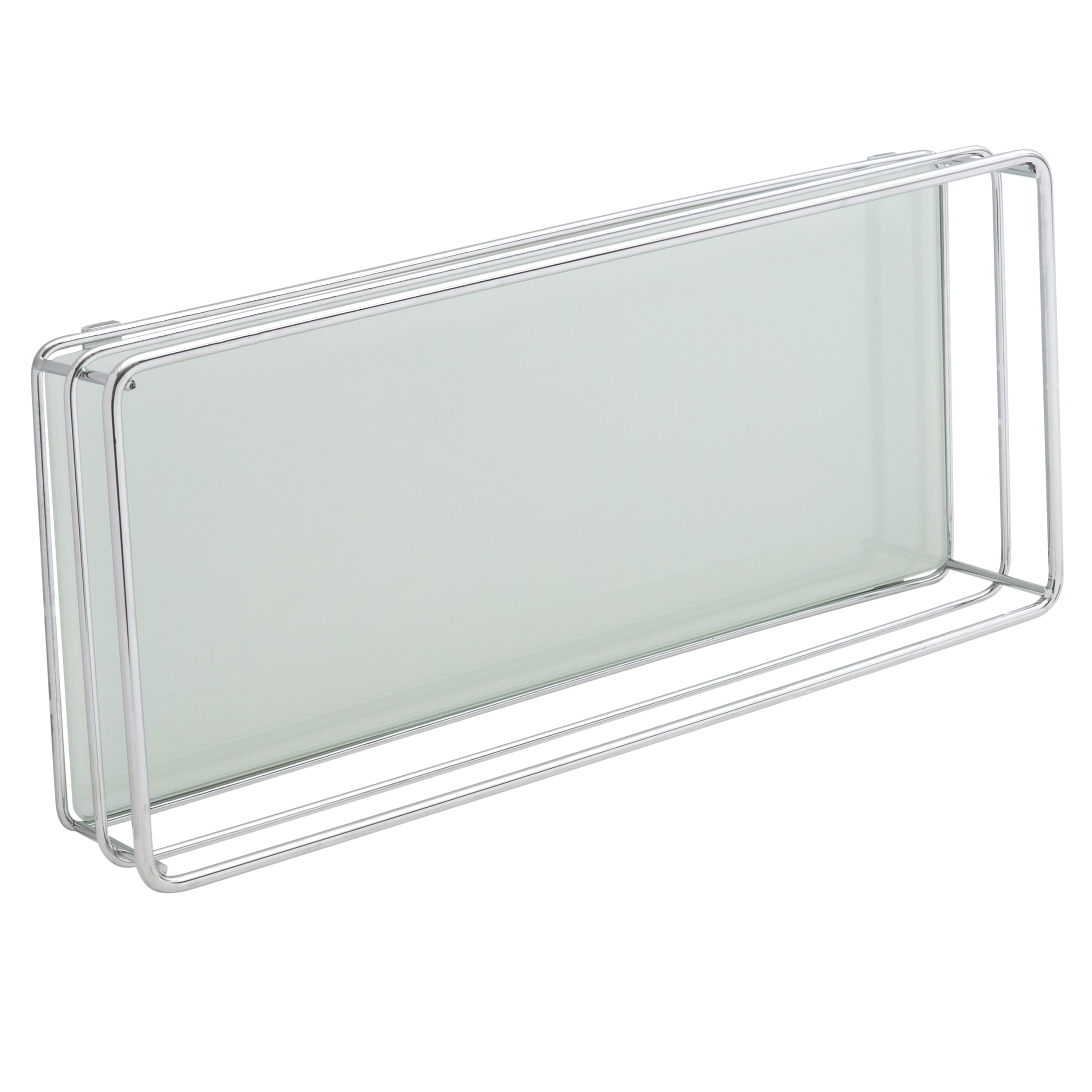 Elle Home Limoges Collection Rectangular Metal Freestanding Vanity Tray， Chrome