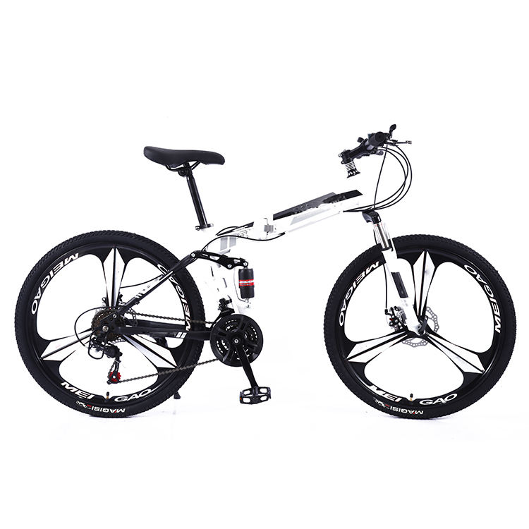 Factory Supply 26 Inch 21/24/27 Speed Double Disc Brake Portable Folding Mountain Bike Bicycle