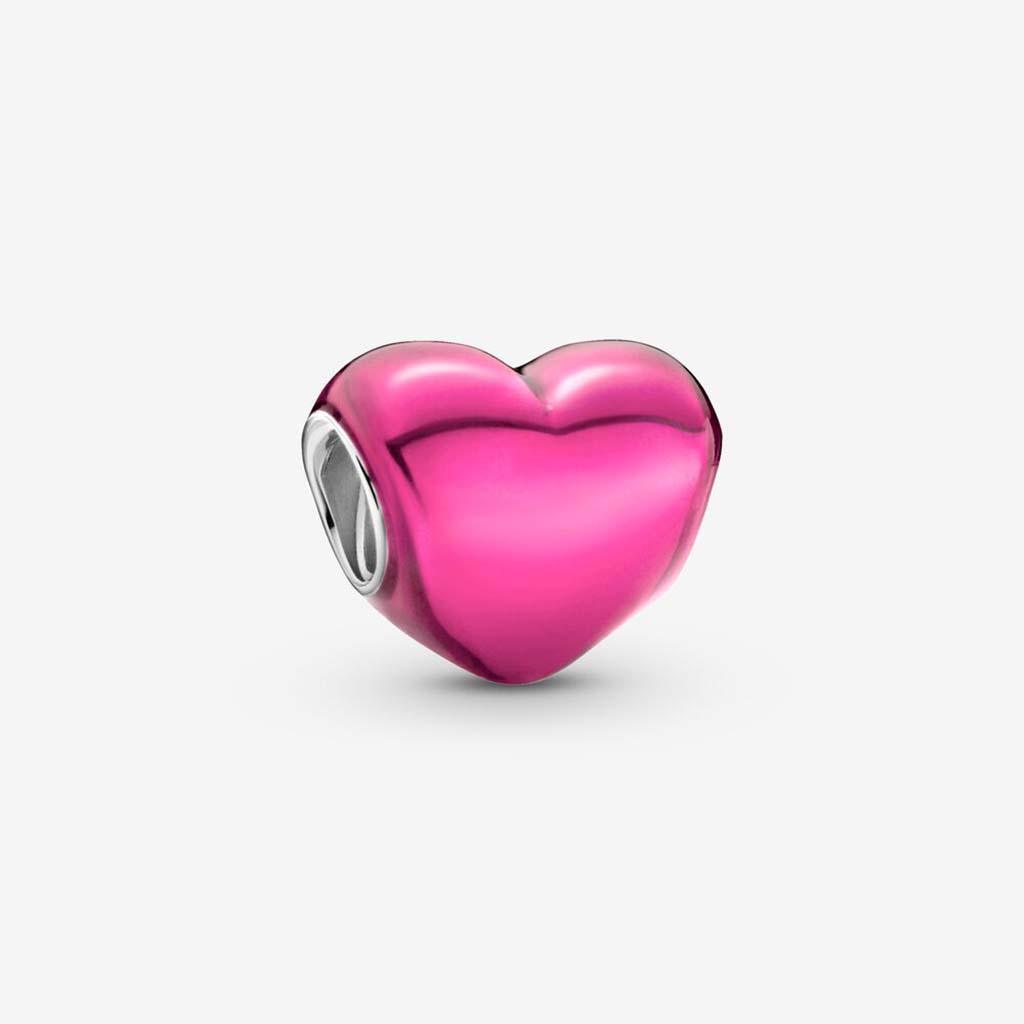 PANDORA  Metallic Pink Heart Charm