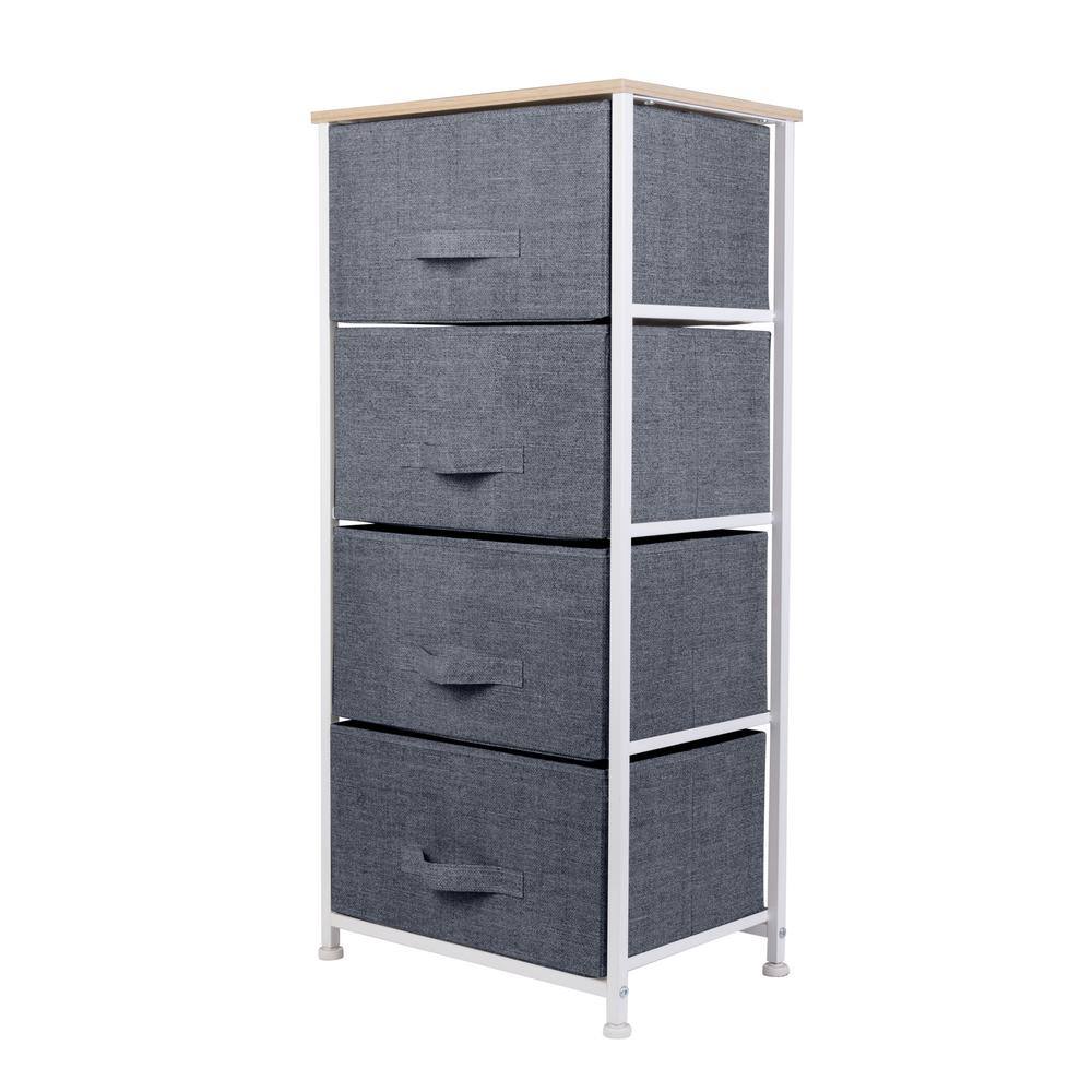 SIMPLIFY 17.7 in. x 11.8 in. x 37.4 in. 4-Drawer Storage Chest in Grey 27194-GREY