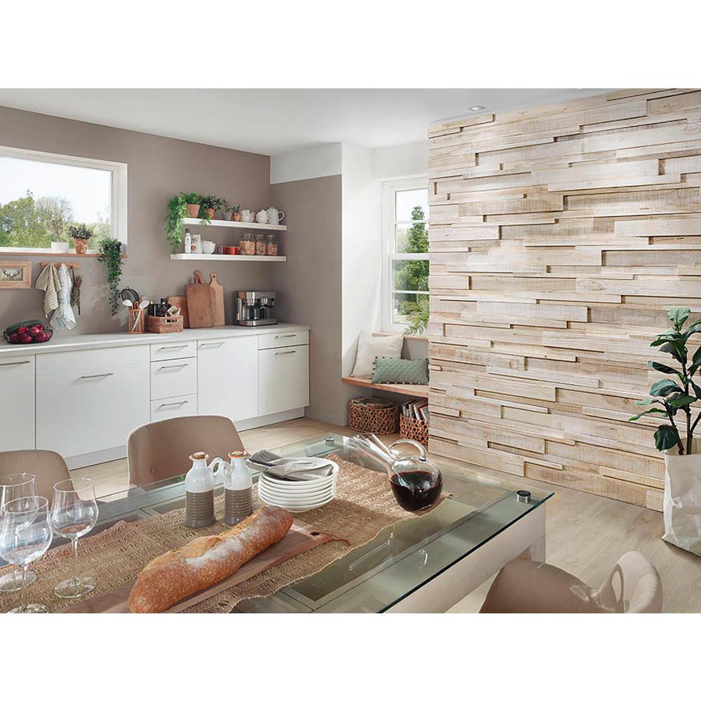 WALL!SUPPLY 0.98 in. x 3.94 in. x 2.56 ft. Ultrawood Teak Linari White (18-Pack) 22760121