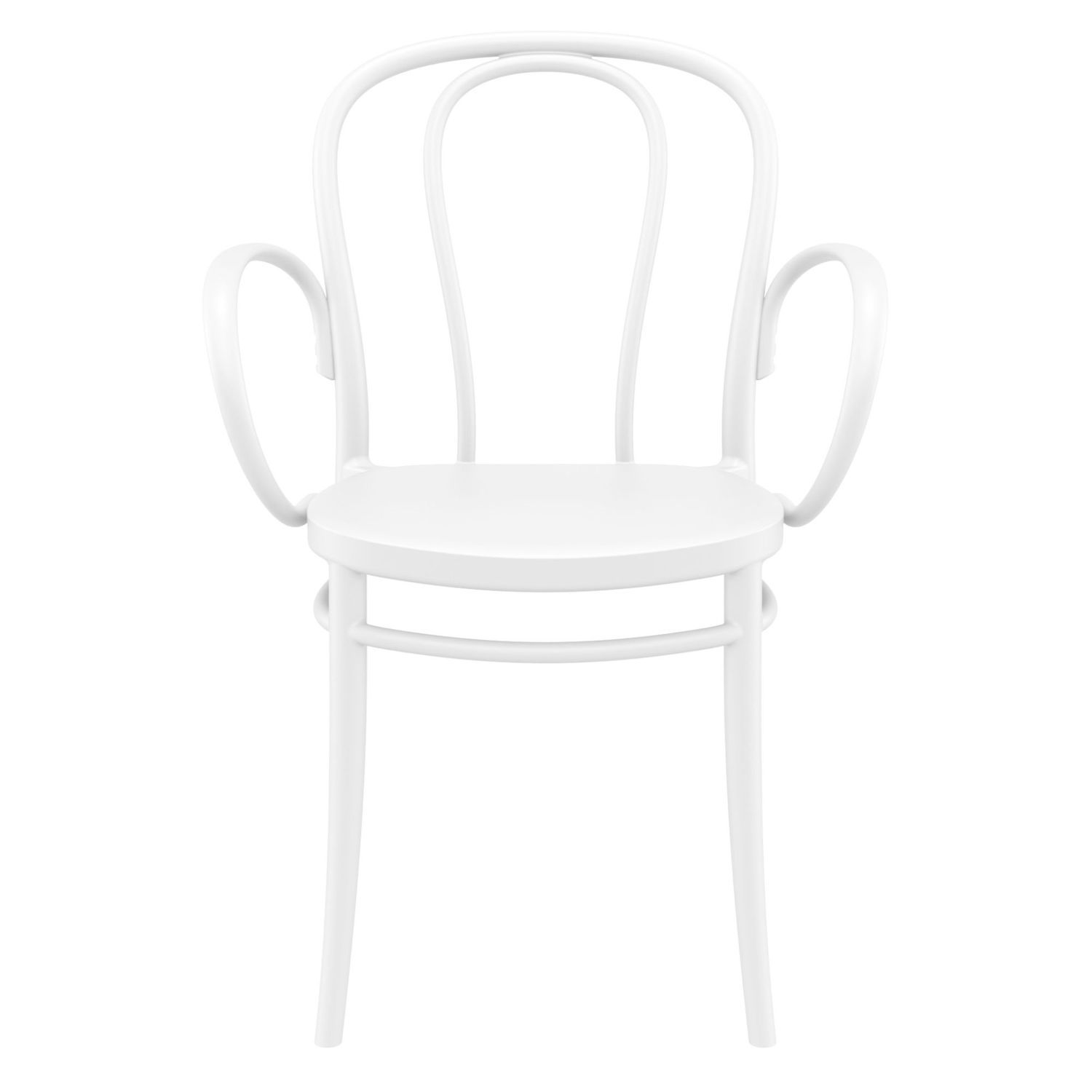 33.5 White Stackable Patio XL Dining Armchair