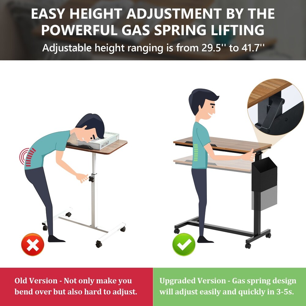 Adjustable C Shaped End Table with Tiltable Drawing Board