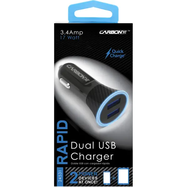 CARBON XT 3.4A Dual USB Charger