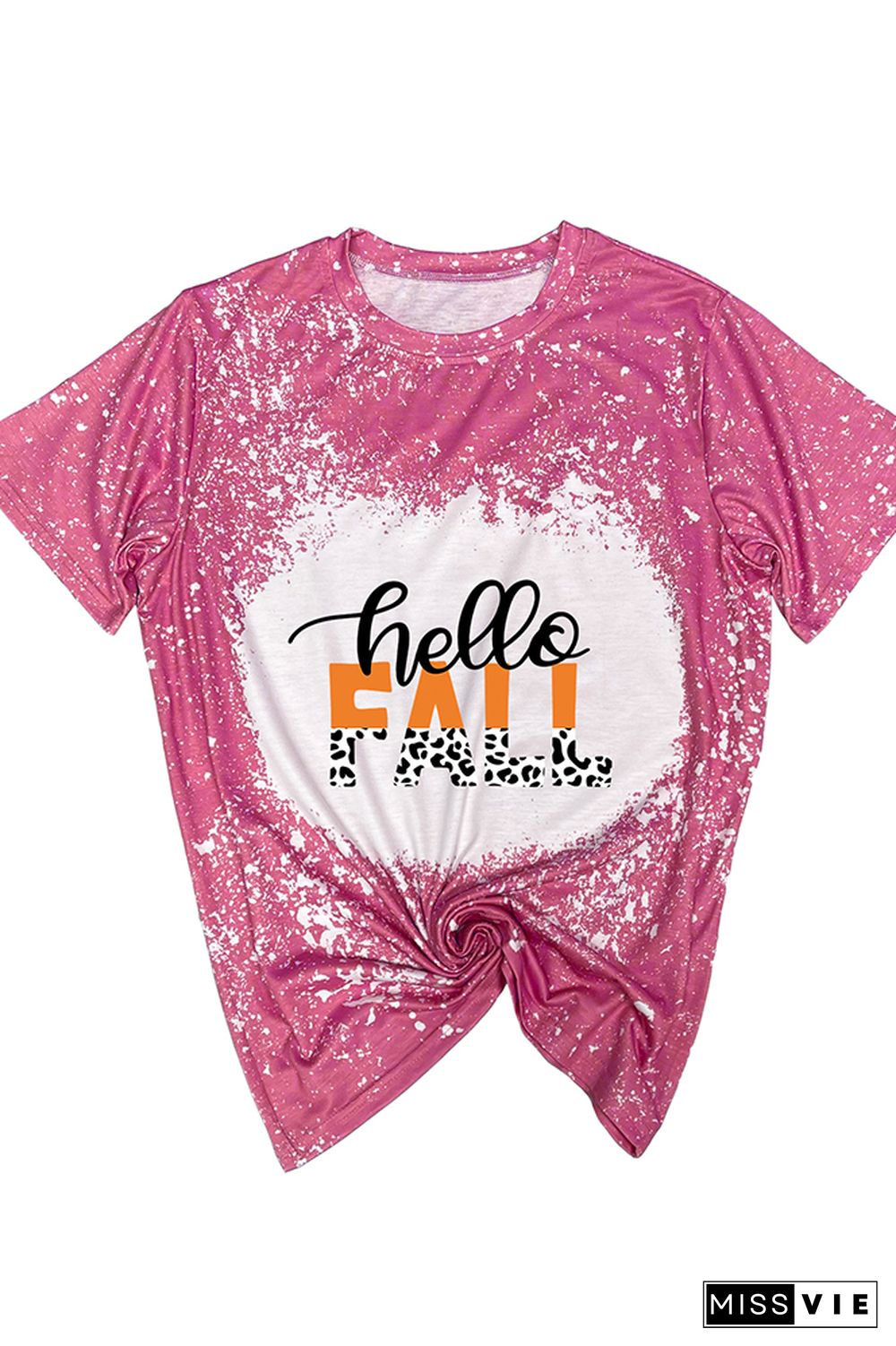 Hello Fall Leopard Graphic Tee Wholesale