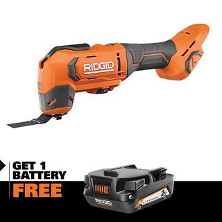 RIDGID 18V Cordless Oscillating Multi-Tool with 2.0 Ah Lithium-Ion Battery R86241B-AC8400802