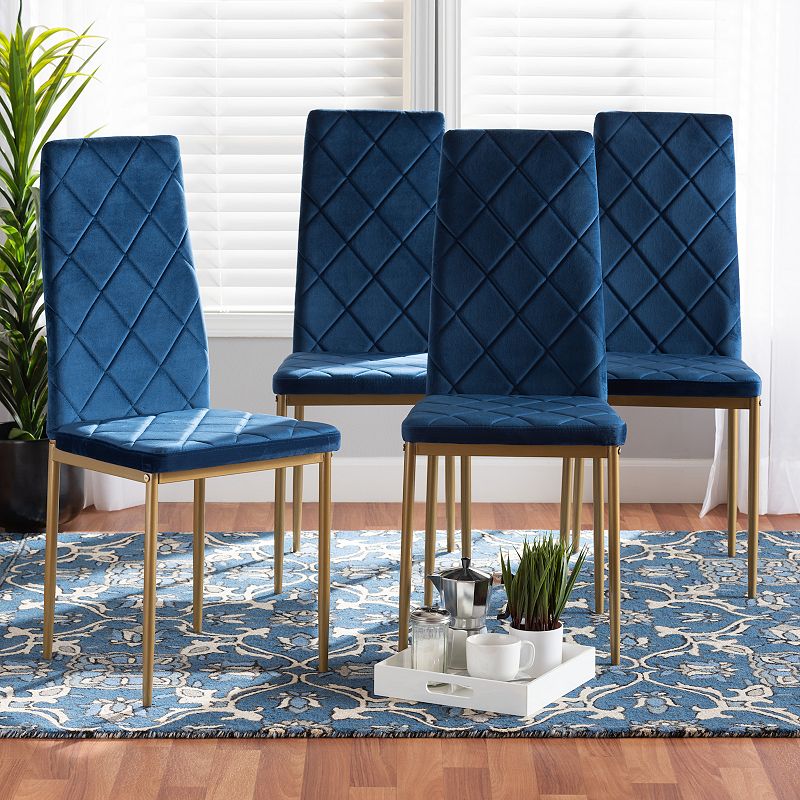 Baxton Studio Blaise Velvet Dining Chair 4-Piece Set