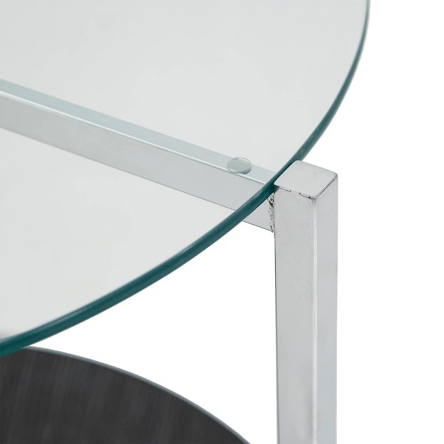 Humberto Chrome Finish End Table With Glass Top Chrome Inspire Q