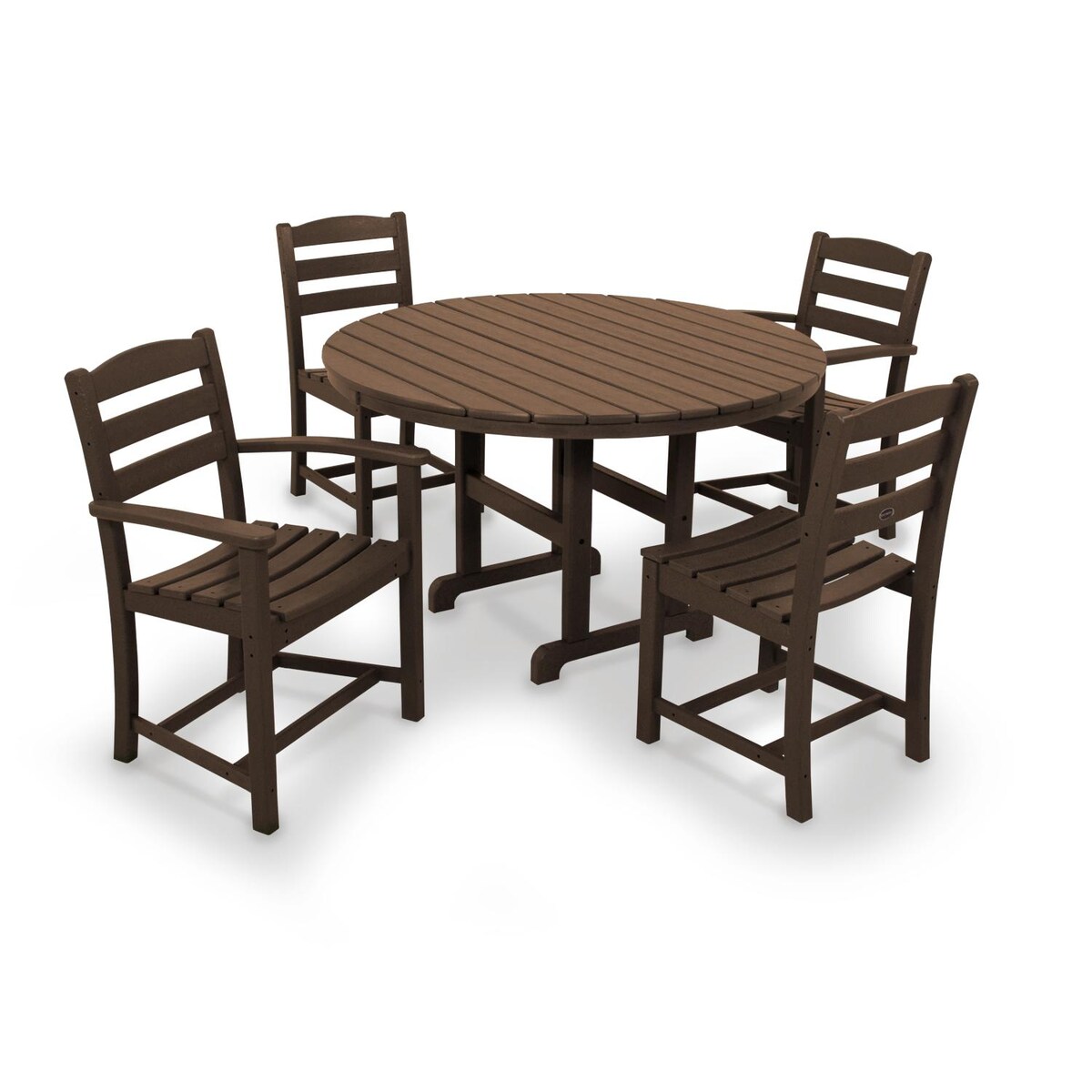 POLYWOOD La Casa Cafe 5 Piece Round Farmhouse Dining Set