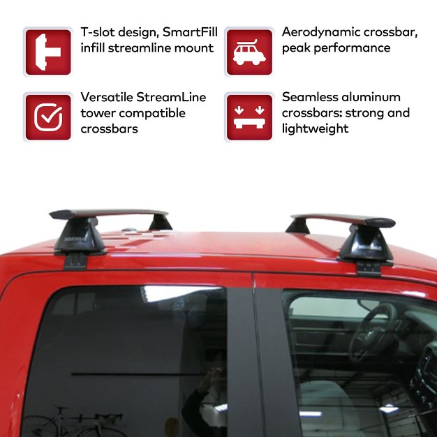 Yakima 60 Inch Aluminum T Slot Jetstream Bar Aerodynamic Crossbars For Roof Rack Systems Compatible With Any Streamline Tower Black Set Of 2