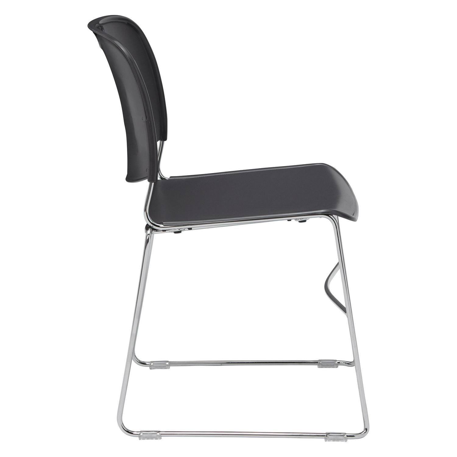 NPSA 8500 Series Ultra-Compact Plastic Stack Chair， Gunmetal