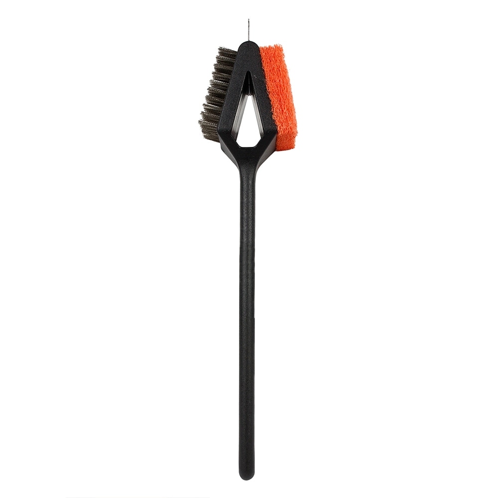 Mr Bar B Q Dual Head Grill Brush With Bristles  Scrub Pad And Scraper Blade