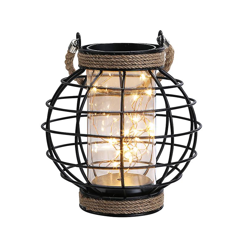 Metal Cage Led Lantern Battery Powered，7.3