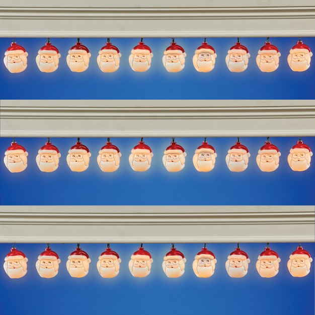 Collections Etc Santa Claus Set Of 10 Led Lighted String Lights