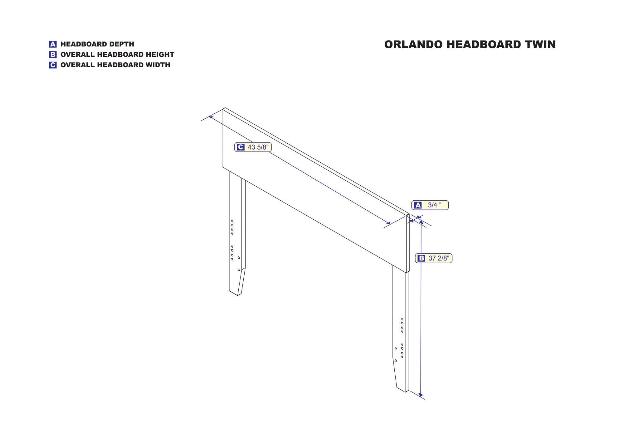 Orlando Headboard in Multiple Colors and Sizes