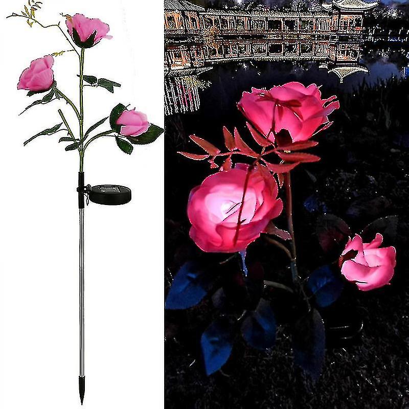 Solar Lantern Rose Waterproof Led Solar Pile Decorative Light Valentine's Day Gift Garden Walkway