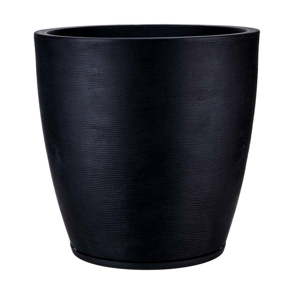 FLORIDIS Amsterdan XX-Large Black Plastic Resin Indoor and Outdoor Planter Bowl 10.16.0556