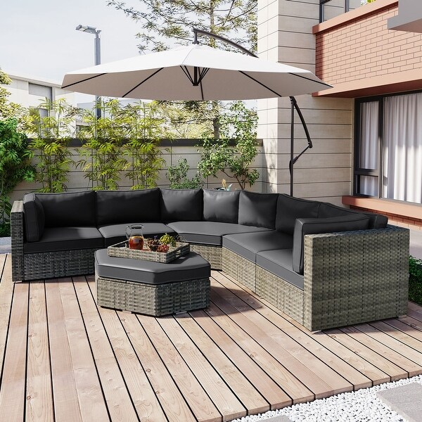 6Piece Rattan Patio Conversation Set